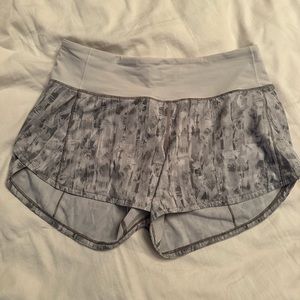 Grey Lululemon Patterned Speed Up Shorts